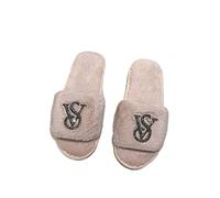 UKKO Chaussons Chaussons pour Femmes Chaussons en Coton en Peluche Diamant Chaud Hiver Cristal Peluche Chaussures De Maison Occasionnel Confort Peluche-N,40-41