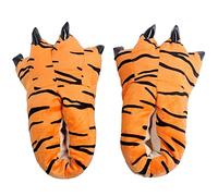 UKKO Chaussons d'hiver en peluche avec motif de monstre et griffe de dinosaure en coton