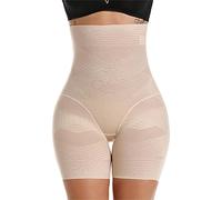 UKKO Culotte Gainante Femme Ventre Plat Pantalon De Façonnage Au Corps d'ajustement Serré pour Femmes Coupes De Taille Abdominale-Nude,M