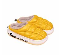 UKKO Hiver Pantoufles Unisexe Hiver Intérieur Hiver Home Pantoufles Couple Chacune Chambre Dessin Animé Chat Anti-Glissement Doux Féminin Femmes Et Hommes Pantoufles-Yellow,42-43