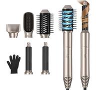 UKLISS Air Styler 5 en 1, Brosse Soufflante Brushing avec Seche Cheveux Ionique, Boucleur a Air, Brosse Lissante Chauffante, Brosse Coiffante Hairstyler, Multistyler Cadeaux pour Femme Styling - Gold