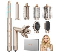 UKLISS Airstyler - Kit professionnel 8 en 1 - Sèche-cheveux ionique haute vitesse - Avec enroulement automatique, fer à boucler, fer à lisser, brosse volume et anti-frisottis - Séchage rapide - Avec 8