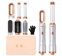UKLISS Airstyler & Sèche Cheveux Pro 6 in 1, Brosse Soufflante Brushing avec Hair Dryer Ionique, Boucleur a Air, Brosse Lissante Chauffante, Thermal Brush, Hairstyler Cadeaux pour Femmes - Blanc