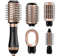 UKLISS Brosse Soufflante 4 en 1, Airstyler & Sèche-cheveux et 4 Accessoires: Brosse Brushing Chauffante, Airbrush, Hair Dryer, Lisseur à Cheveux, Hairstyler Cadeau Set pour Femmes Hairstyling - Noir