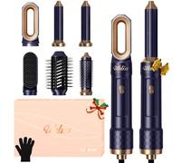 UKLISS Seche Cheveux & Air Styler 6 en 1, Brosse Soufflante Brushing avec Hair Dryer, Auto Boucleur a Air, Brosse Lissante Chauffante, Thermal Brush, Hairstyler Airbrush Cadeaux pour Femmes - Bleu