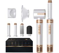 UKLISS Seche Cheveux avec Diamant 110000 TR/MIM, Nouveau Brosse Soufflante 7 en 1 avce Sèche Cheveux, Diffuseur Boucle, Air Fer à Boucler, Brosse Chauffante, Brosse Soufflante, Concentrateur (Blanc)