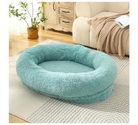 UKLULUAMZ Lit en forme de beignet pour petit chien et chat - Lavable en machine - Rond - Anti-anxiété - Lavable et antidérapant - Vert émeraude - Taille M
