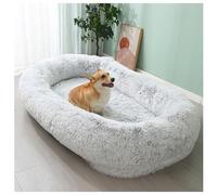 UKLULUAMZ Lit géant pour chien - Lit pour chien adulte - Lit de luxe imperméable et lavable - Gris 165 cm