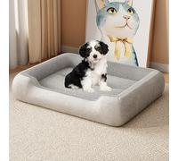 UKLULUAMZ Tapis en peluche lavable avec oreiller autour pour chiot et chat de taille moyenne (gris, 90 x 70 cm)