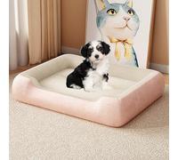 UKLULUAMZ Tapis en peluche lavable avec oreiller autour pour chiot et chat de taille moyenne (rose, 90 x 70 cm)