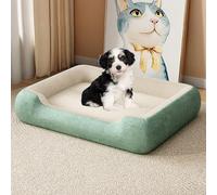 UKLULUAMZ Tapis en peluche lavable avec oreiller autour pour chiot et chat de taille moyenne (vert, 50 x 40 cm)