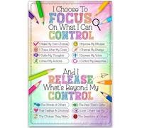 UKMUOEAL Growth Mindset Classroom Poster: I Choose To Focus On What I Can Control - Laminated Social Emotional Learning (SEL) Art for Positive Behavior & Kids Wall Decor(Unframed,12x18inch(30x45cm))