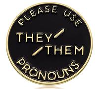 Ukodnus Broche en acier inoxydable pour pronom They Them - Broches transversales pour gay et lesbiennes - Accessoires Gay Pride - Épingles LGBTQ pour festivals de fierté, Métal, Non connu