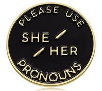 Ukodnus Broche en acier inoxydable « They Them Pronoun » - Épingles Trans pour gay et lesbienne - Accessoires Gay Pride - Épingles LGBTQ pour festivals de fierté, Métal, Non connu,
