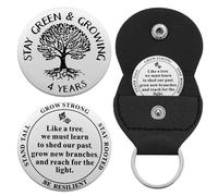 Ukodnus Jeton AA de 1 à 11 mois, pièce de sobriété de 1 à 30 ans, puce AA arbre de vie, jetons de récupération de médaille AA, Alcooliques anonymes mensuels et annuels, small, Acier inoxydable, Sans