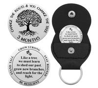 Ukodnus Jeton AA de 1 à 11 mois, pièce de sobriété de 1 à 30 ans, puce AA arbre de vie, jetons de récupération de médaille AA, Alcooliques anonymes mensuels et annuels, small, Acier inoxydable, Sans