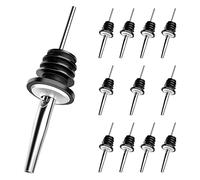 UKOFEW 12 Pièces Verseurs de Bec de Bouteille, Verseurs en Acier Inoxydable, Bec Verseur Conique Bouteille, Réutilisable, Pour Bouteilles, Cocktails, Vins, Gins, Fêtes et Bars (Noir)