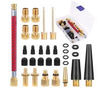 UKOFEW 30 Pièces Embout Pompe Velo, Embout Gonflage Valve Presta, Kit d'Adaptateur de Valve de Vélo, Embout de Gonflage Embout Gonfleur, avec Boîte Rangement, pour Pompe à Vélo, Compresseurs Pompes