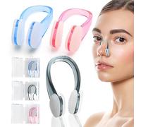 UKOFEW 3PCS Pince Nez Natation, Pince-Nez en Silicone, Réutilisable Pinces à Nez avec Boîte de Rangement pour La Natation, La PlongéE, Les Enfants, Les Adultes Universels (3 Couleurs)