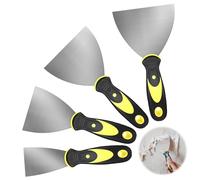 UKOFEW 4 Pièces Couteau à Enduire,Spatules en Acier Inoxydable,Couteaux à Spackle avec Manche,Spatule Mastic pour Masticage,Enlever Papier Peint