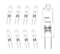 UKOFEW Ampoules Halogènes G4，Ampoule Blanc Chaud 12V 20W，Lampe de Base à Broche Halogène，Gradable, Basse Tension , Lampe à Capsule Transparente, 10