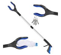 UKOFEW Outils de Ramassage, Pince Telescopique, Outil d'aide Handicapé en Aluminium, Léger et Pratique 82cm, pour Les Personnes Âggées Cour Jardin (Bleu)
