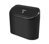 UKOFEW Petite Poubelle de Voiture Étanche avec Couvercle, Boîte de Rangement Suspendue pour Voiture, Maison, Bureau et Cuisine (Noir)