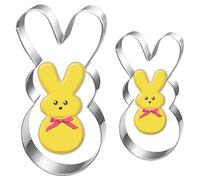 UKoosien Lot de 2 emporte-pcs en forme de lapin de Pâques - 10 cm - Petit 8 cm - Emporte-pièce de Pâques pour enfants HU-XI-201