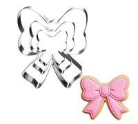 UKoosien Lot de 3 emporte-pièces en forme de nœud - 9,6 cm / 7,6 cm / 5,6 cm - En acier inoxydable - Passe au lave-vaisselle - Pour biscuits, gâteaux et décoration - Idéal pour fête prénatale, mariage