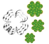 UKoosien Lot de 3 emporte-pièces en forme de trèfle à 4 feuilles - Taille : 8,9 cm, 6,6 cm, 5,1 cm - Pour décoration de fête de printemps