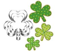 UKoosien Lot de 3 emporte-pièces en forme de trèfle pour décoration de fête de la Saint-Patrick 8,9 cm, 7,1 cm, 5,1 cm