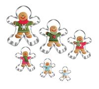UKoosien Lot de 6 emporte-pièces en pain d'épice - 11,5 cm 9 cm 7 cm 5,3 cm 4 cm 2,4 cm - Emporte-pièce amusant de Noël pour enfants