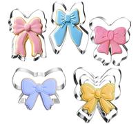 UKoosien Lot de 7 emporte-pièces en forme de nœud - 2,6 cm - 10,2 cm - En acier inoxydable - Passe au lave-vaisselle - Pour biscuits, gâteaux et décoration - Idéal pour fête prénatale, mariage et