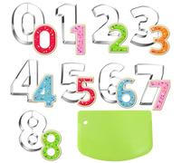 Ukoosien Lot d'emporte-pièces en forme de petit chiffre avec spatule de 4 cm - Emporte-pièces pour biscuits, fondants, biscuits, fondants