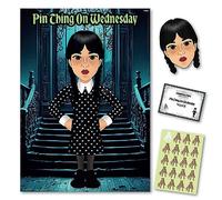 UKPG Jeu de fête d'Halloween - PIN THING ON WEDNESDAY | 20 joueurs | Certificat de gagnant et affiche pour fête d'Halloween, décoration d'Halloween, fête d'anniversaire Addams, jeux d'Halloween
