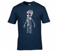 UKPrintwear DJ Baby Groot Casque avec lunettes de soleil, bleu marine, M