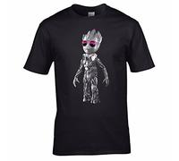 UKPrintwear DJ Baby Groot Casque avec lunettes de soleil, Noir , L