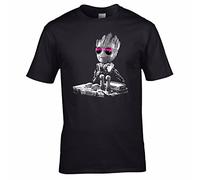 UKPrintwear T-shirt avec motif Dj Baby Groot, platines et lunettes de soleil, Noir , 4XL