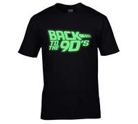 UKPrintwear T-shirt Back to the 90's phosphorescent - Noir - Large