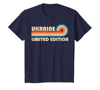 Ukraine Country Travel Vacation Souvenir T-Shirt, Enfant, Bleu Marine, 4 Ans