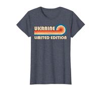 Ukraine Country Travel Vacation Souvenir T-Shirt, Femme, Bleu Chiné, XXL