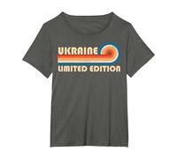 Ukraine Country Travel Vacation Souvenir T-Shirt, Femme Grandes Tailles, Asphalte, 1X