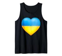 Ukraine Cœur en Flammes Couleurs Nationales Drapeau Ukrainien Débardeur