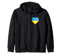 Ukraine Cœur en Flammes Couleurs Nationales Drapeau Ukrainien Sweat à Capuche