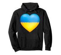 Ukraine Cœur en Flammes Couleurs Nationales Drapeau Ukrainien Sweat à Capuche