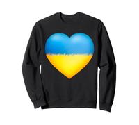 Ukraine Cœur en Flammes Couleurs Nationales Drapeau Ukrainien Sweatshirt