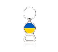 Ukraine Flag Beer Bottle Opener Metal Glass Crystal Keychain Travel Souvenir Gift Keyring Accessories