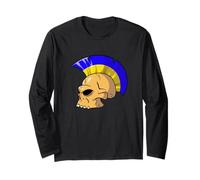 Ukraine Flag Color Mohawk Skull Supporter National Team Manche Longue