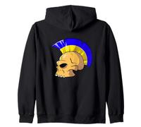 Ukraine Flag Color Mohawk Skull Supporter National Team Sweat à Capuche