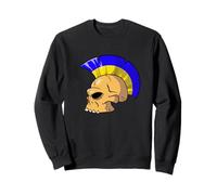 Ukraine Flag Color Mohawk Skull Supporter National Team Sweatshirt